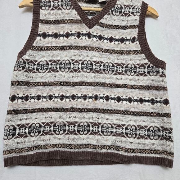 Fiorlini Womens Vintage 90s Fair Isle Preppy British Countryside Sweater Vest L - Picture 3 of 9